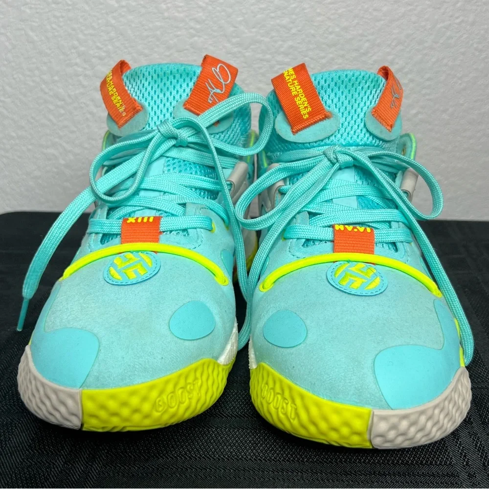 Adidas Harden Vol 6 Pulse Aqua Solar Yellow Basketball Shoes Sz 6 Mens